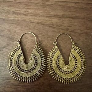 Gold toned statement earrings